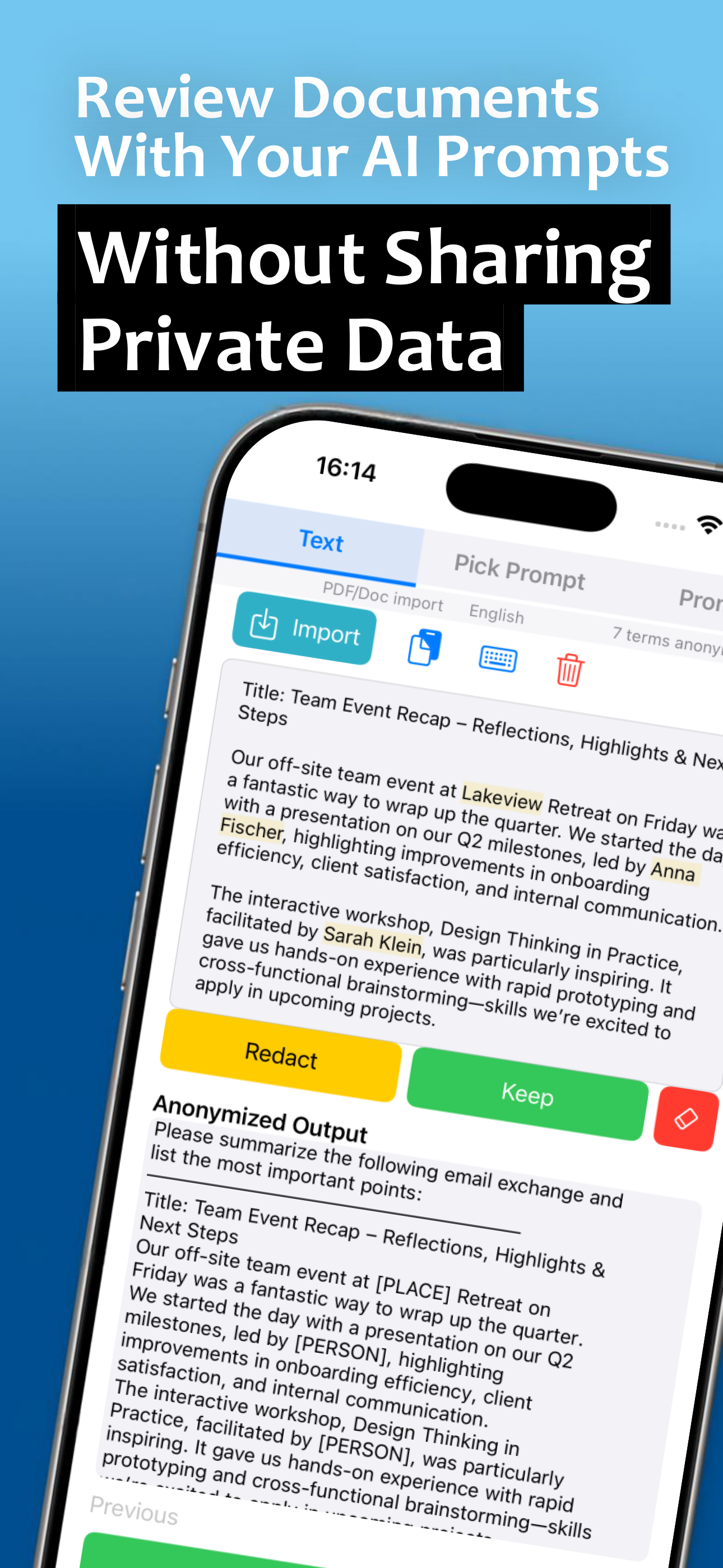 SafePrompt Mobile Interface